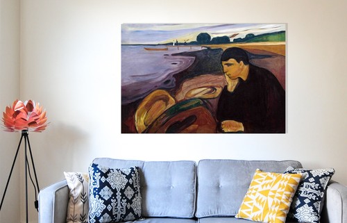 Melancolía de Edvard Munch Lona Arte Impresiones Arte en Pared Colgantes Cuadros Enmarcados Decoración - Imagen 5 de 11