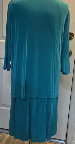 Slinky Brand Aqua Duet Tank/Cardigan Skirt Set Womens Size 1X NWOT - Picture 3 of 12