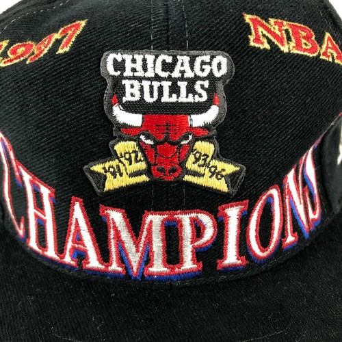 Logo Athletic Snap Back One Size Vintage 1997 Chicago Bulls Championship Black  - Picture 2 of 8