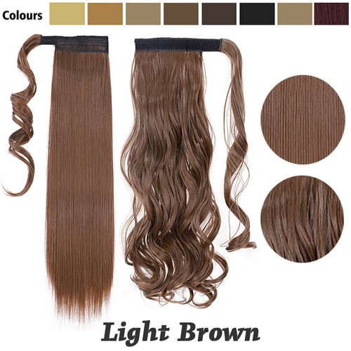 Hair ponytail Clip In as Real Human Hair Extensions Wrap Around Pony Tail US - Picture 17 of 52