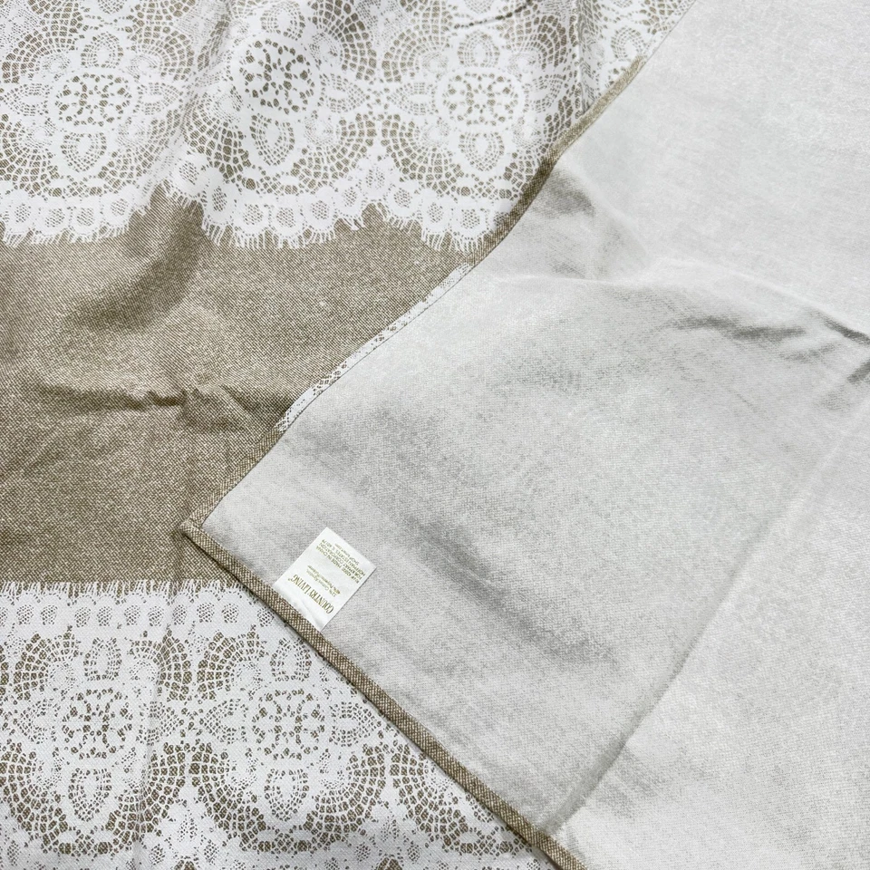country living tablecloth 70x50 brown lace blend traditional - Image 2 of 4