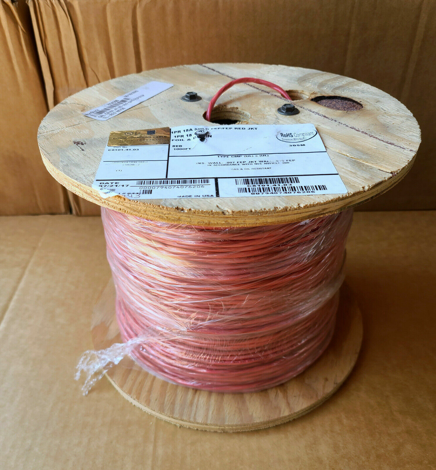 techo conformidad Australia 1,000 Feet General Cable C8101.41.03 18/2 1Pr Stranded Tc Plenum Fep Red Cable | eBay techo conformidad Australia 1,000 Feet General Cable C8101.41.03 18/2 1Pr Stranded Tc Plenum Fep Red Cable | eBay