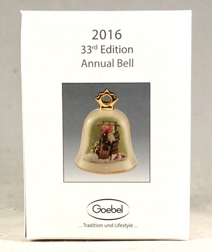 Hummel Goebel 2016 33. Auflage Jahresglocke 3" G111306 Weihnachtsschlitten BRANDNEU - Bild 2 von 3