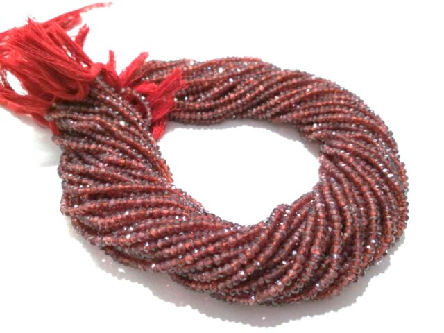 5 Filo Naturale Mozambico Granato Rondella Sfaccettato 3-4mm Sfuso Perline 13 5 Filo Naturale Mozambico Granato Rondella Sfaccettato 3-4mm Sfuso Perline 13