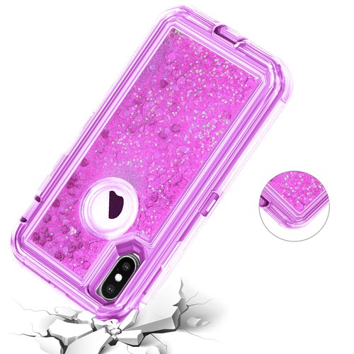 Per iPhone X XR XS MAX custodia glitter 3D Bling scintillante protezione liquido scorrevole - Foto 19 di 19