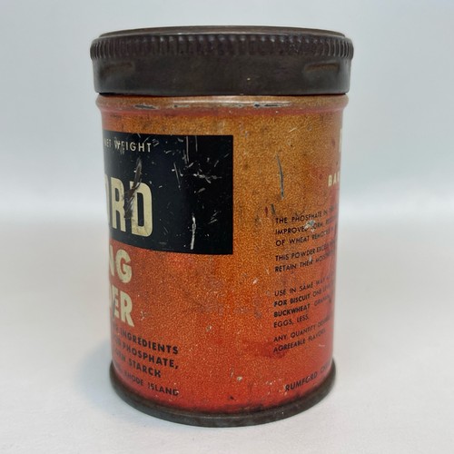 Vintage Rumford Baking Powder Tin Can 4 Oz  Advertisement Rhode Island 3" Tall - Picture 2 of 14