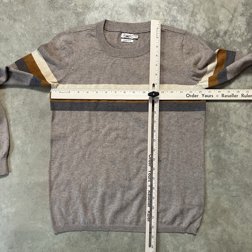 Faherty Sweater Womens XS Horizon Surf Fireside Brown Stripe Pullover Organic - Picture 3 of 8
