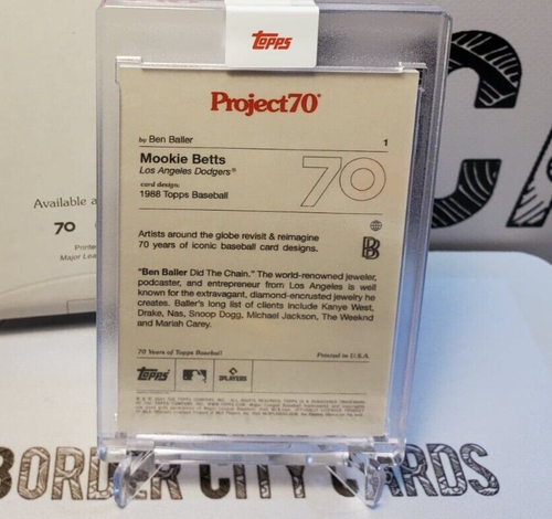 Mookie Betts 2021 Topps Project 70 #1 🔥 Ben Baller 🔥 Los Angeles Dodgers - Picture 2 of 2
