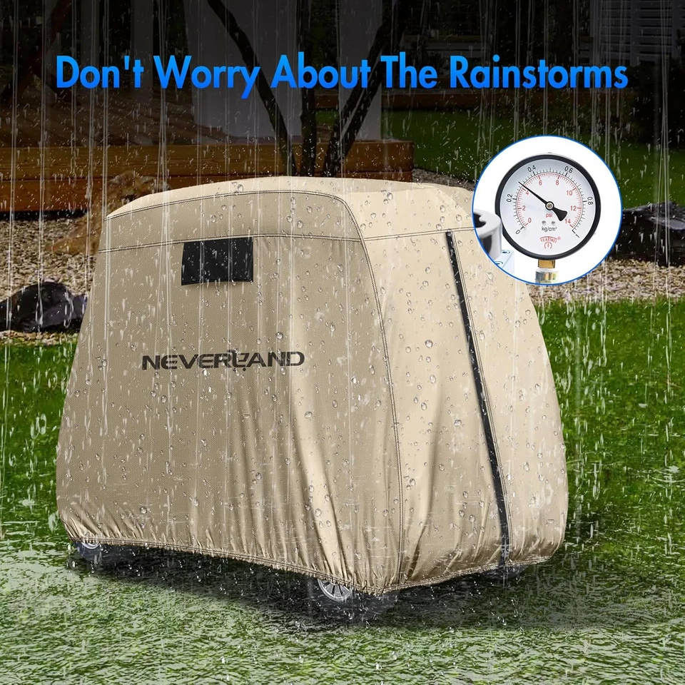 Waterproof Golf Cart Cover for 2 Passengers - Fits Yamaha, EZGO, Club Car (Up to - Image 3 of 4