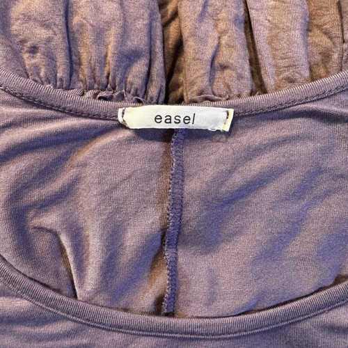 Easel Shirt Womens Purple Long Sleeve Crew Neck Top Pullover Ruffle Casual Tunic - Bild 7 von 9