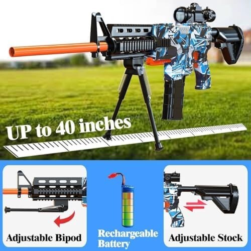 Multi-Mode Automatic Sniper Blaster with Vest and Rechargeable Battery - Ages 8+ - Picture 7 of 9