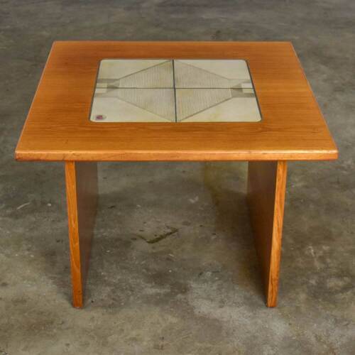 MCM Scandinavian Teak Side End Table Lovely Tile Insert Gangso Mobler - Picture 2 of 12