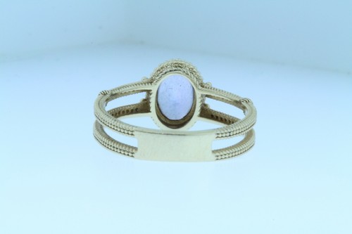 Judith Ripka 14K Yellow Gold Amethyst & Diamond Ring Size 9 - Picture 6 of 11