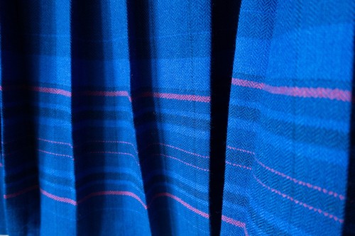 Vintage Mairi Macintyre Blue 100% Wool Check Plaid Tartan Pleated Skirt M 28in - Picture 4 of 11