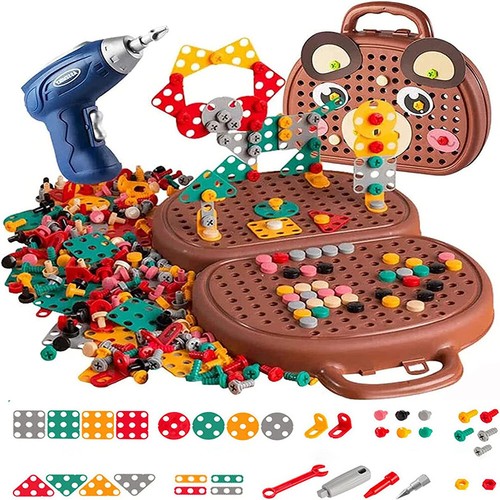 203Piece STEM Learning Educational Toys Creative Mosaic Puzzle Toy for Gift QDE