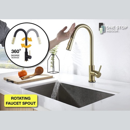 Kitchen Sink Faucet Pull Down Sprayer Single Handle Mixer Tap Stainless Steel - Picture 129 of 143