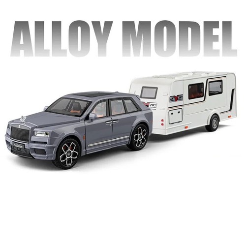 1:20 ROLLS Royce Cullinan SUV Trailer RV Car Model Diecast Camper Van Kids Gift - Picture 25 of 27