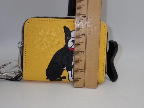 NEU Marc Tetro Frenchie Französische Bulldogge Gelb Leder Kalbsleder Reißverschluss Geldbörse - Bild 9 von 9