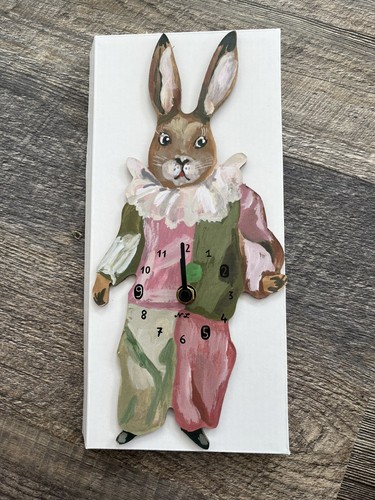 Nathalie Lete! Die Cut Shaped Wall Clock! Dressed Rabbit! Brand New Release! - Picture 3 of 5