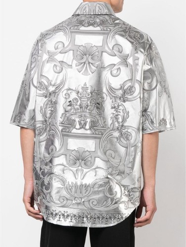 Versace Silver Baroque Silk Shirt - Picture 14 of 15