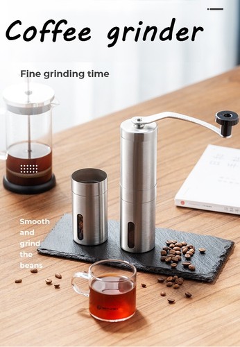 Manuelle Kaffeemühle Edelstahl Handkaffeemühle mit Keramik-Mahlwerk 18Cm - Bild 15 von 15