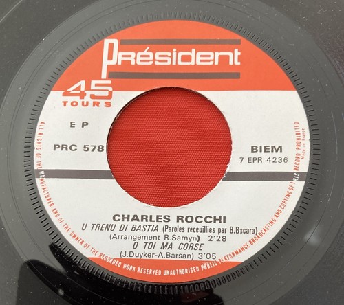CHARLES ROCCHI U MAL D’AMORE PRIERE TRENU TOI CORSE PRC 578 VG++ VINYLE 45T EP - Imagen 3 de 4