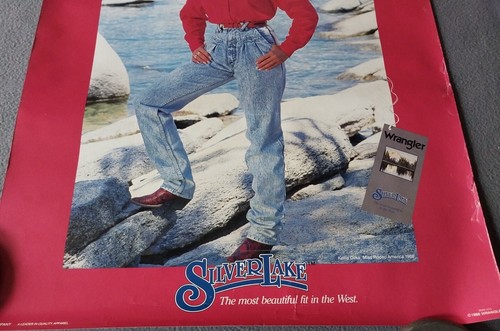 Vintage 1988 Original Wrangler Jeans Rodeo Kellie Dilka 27"" x 22"" Werbeplakat - Bild 3 von 6