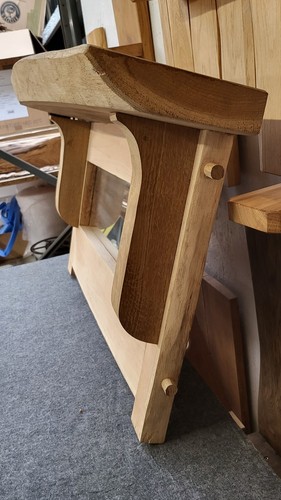 Live edge Oak Mirror w/ Decorative shelf | Hand-made Furniture, Natural Finish - Picture 4 of 9