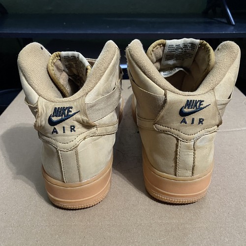 7y / 8.5w Nike Air Force 1 High Top GS Flax Wheat Brown Boot Sneaker 922066-203 - Bild 4 von 10