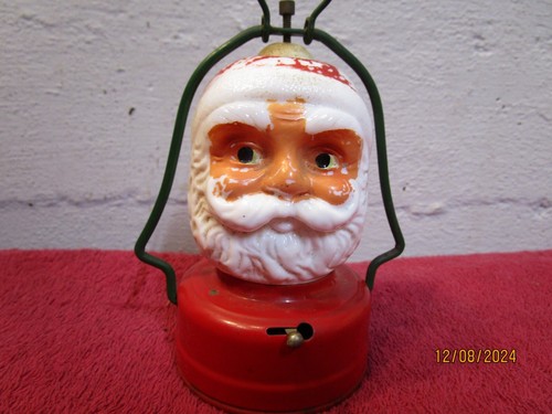 Vintage  Double Sided Milk Glass Santa Head Lantern Christmas Untested Japan - Bild 2 von 7