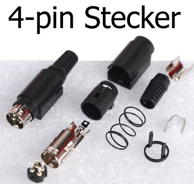 4-PIN STECKER M-DIN DC NETZTEILSTECKER MDIN04PP WIE KPPX-4P VERSILBERT V272