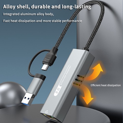 5Gbps USB To Ethernet Adapter For Laptop Computer RTL8157 Chipset 5000Mbps _yi - Afbeelding 7 van 12