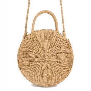 Straw Retro Bag Rattan Woven Round Handbag Vintage Knitted Messenger Image Is Loading Straw Retro Bag Rattan Woven Round Handbag Vintage
