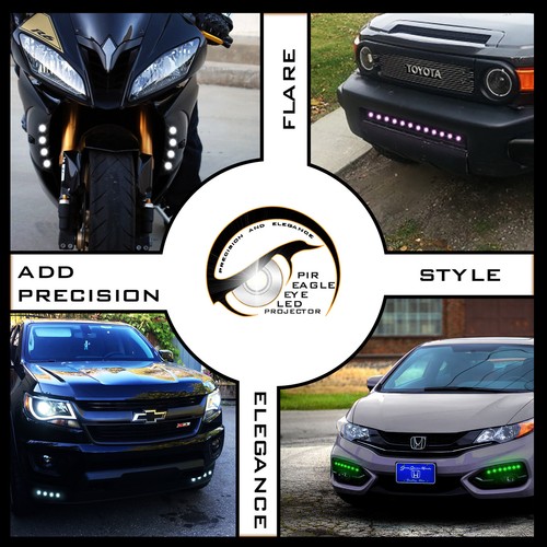 Eagle Eye 18mm Projector PIR PURPLE LED Fog Light DRL Backup Signal Bulbs 4 PCS - Picture 4 of 5