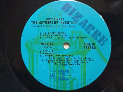 2 LP 33T FRANK ZAPPA/THE MOTHERS OF INVENTION "Uncle Meat"BIZARRE 2MS 2024 USA J - Foto 6 di 6