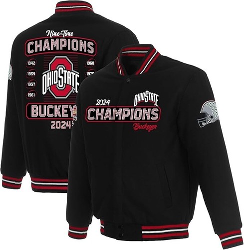 Ohio State Jacket Coat Reversible Wool College Football 2024 National Champs - Picture 12 of 12