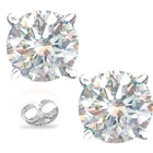 6.5 Mm Round Cut Vvs1 Mens/Ladies Real Moissanite Stud Earrings Sterling Silver