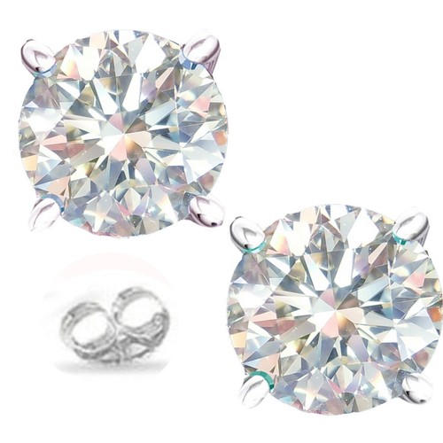 2.03 Ct Near White Color Real Moissanite Diamond 925 Silver Wedding Earrings