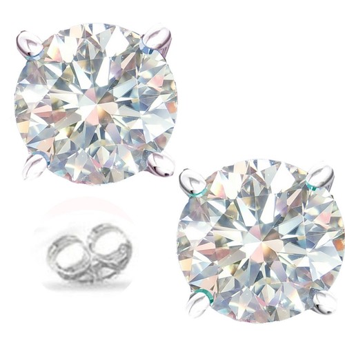 2+Ct Near White Color Real Moissanite 925 Sterling Silver Engagement Earrings - 第 1/1 張圖片