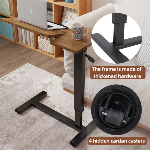 Tiltable Large Overbed Bedside Table with Rolling Wheels Adjustable Laptop Desks - Picture 17 of 21
