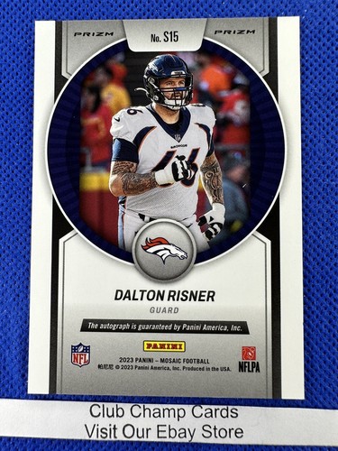 Guiones de fútbol americano Dalton Risner Panini 2023 #S15 autógrafo Prizm Broncos - Imagen 2 de 2