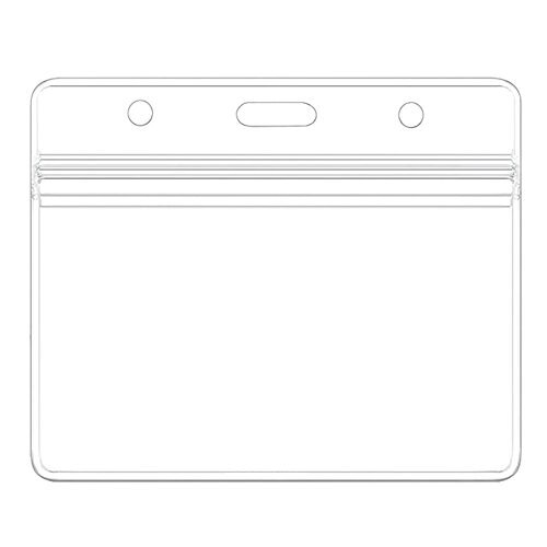 50 Pack Clear Plastic Horizontal Name Badge ID Card Holders for Office Work - Picture 1 of 3