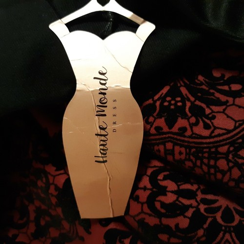 Vtg Haute Monde Fit And Flare Prom Party Holiday Dress Jr. Sz L V Neck and Back - Picture 9 of 10