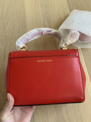 Michael Kors Ava Extra-small Leather Crossbody Bag Purse Red- Brand New - Picture 2 of 10