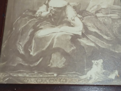 MARIE ADELAIDE PRINCESS OF FRANCE W/DOG B&W LITHOGRAPH ANTIQUE 5" By 7" HTF - Picture 3 of 12