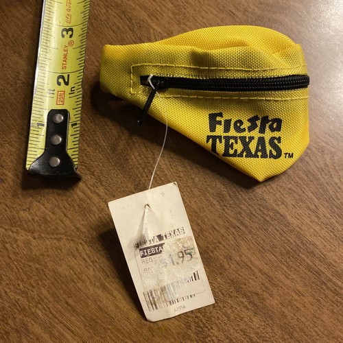 Vintage Six Flags Fiesta Texas Yellow Wrist Fastened Mini Money Pouch *READ* A9b - Picture 11 of 11