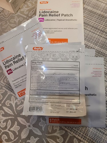 NEW Pain Patch 4% Strength 5X Single Patches Per Box EXP 10/26 FREE SHIPPING - Picture 3 of 5