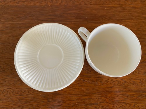 Vintage Wedgwood EDME Teetasse und Untertasse mit geripptem Rand perfekt ~ England  - Bild 4 von 6