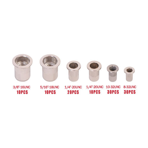 110PC Rivet Nuts Nutserts Assortment Tool Set Kit 8-32 10-32 UNC 1/4" 5/16" 3/8" - Picture 7 of 8