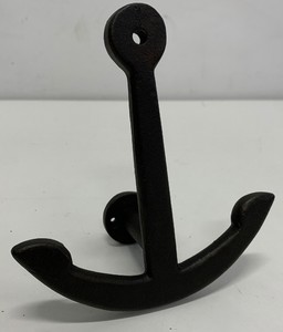 Pottery Barn Cast Aluminum Anchor Single Hook 6x2 5x6 Inches Rust